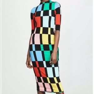 Alice and Olivia Color Block Midi Dress sz 0